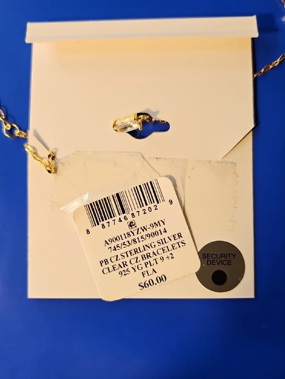 Giani Bernini Gold Over Sterling Silver CZ Anklet Bracelet 9 + 2